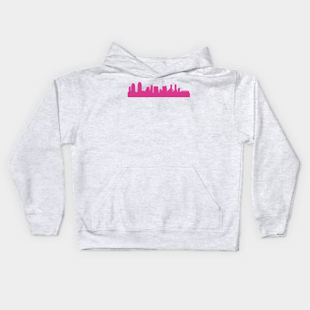 San Diego skyline pink Kids Hoodie by 44spaces